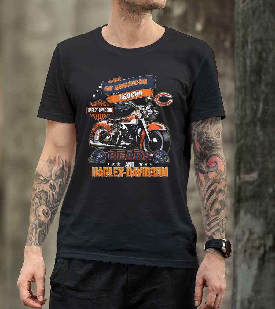 An American Legend Bears And Harley Davidson T-Shirt