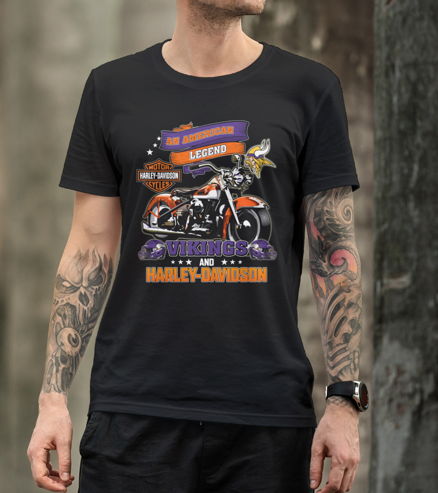 Minnesota Vikings Harley Davidson An American Legend T-Shirt
