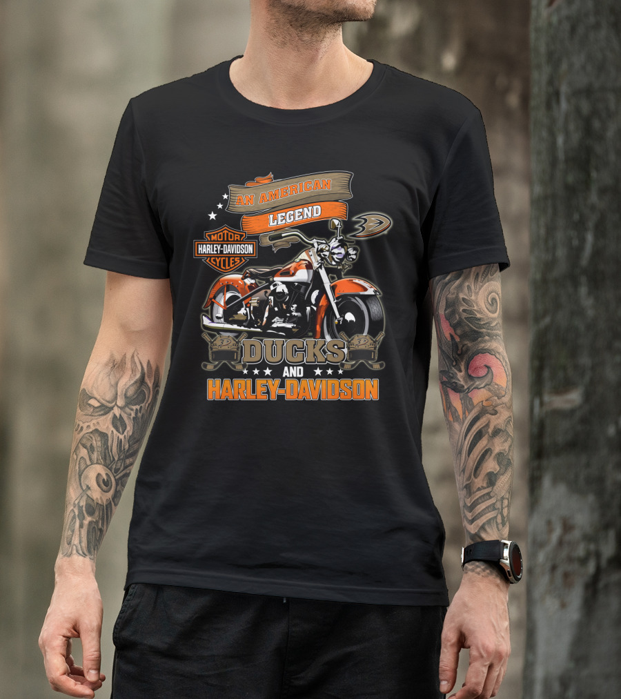 An American Legend Anaheim Ducks And Harley Davidson Nhl T-Shirt