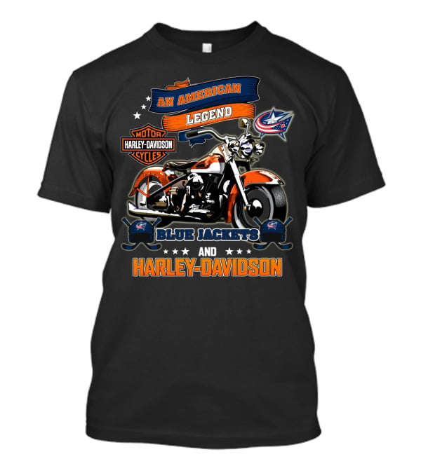 Columbus Blue Jackets An American Legend Harley Davidson Nhl T-Shirt