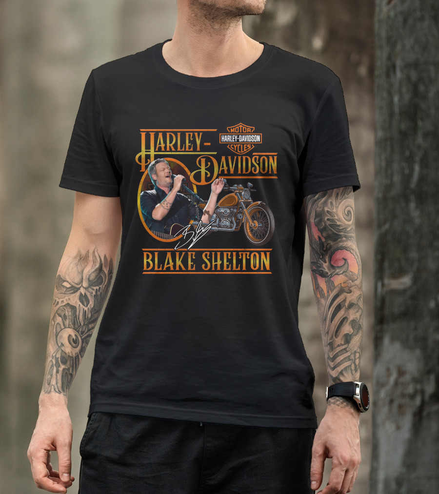 Harley Davidson Blake Shelton Motorcycle Music Collaboration T-Shirt
