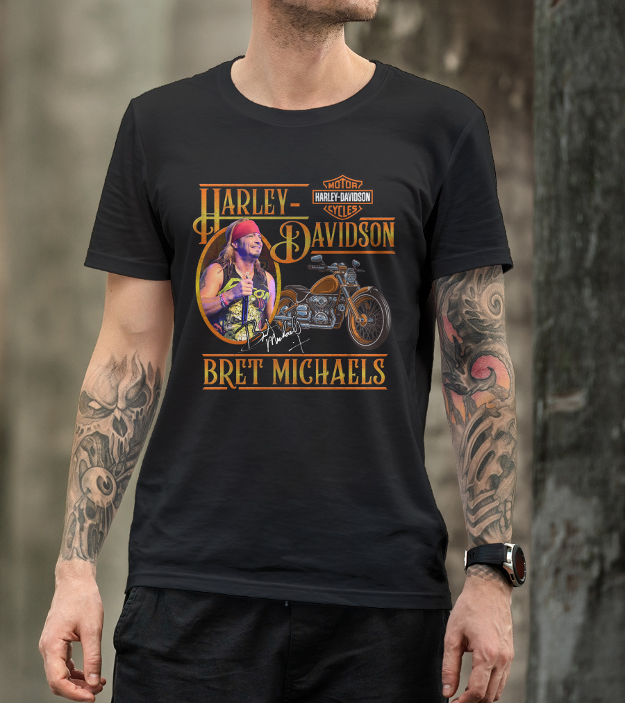 Harley Davidson Motor Cycles Bret Michaels T-Shirt