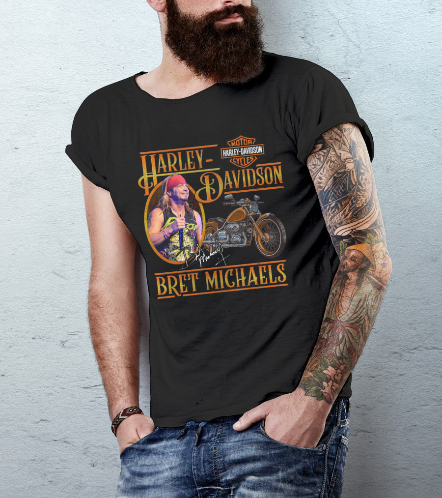 Harley Davidson Motor Cycles Bret Michaels T-Shirt