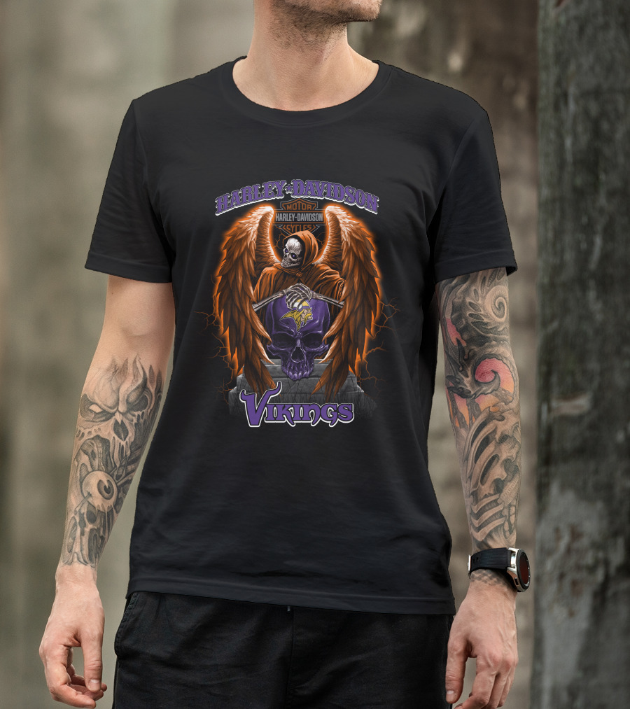 Harley Davidson Motorcycles Minnesota Vikings T-Shirt