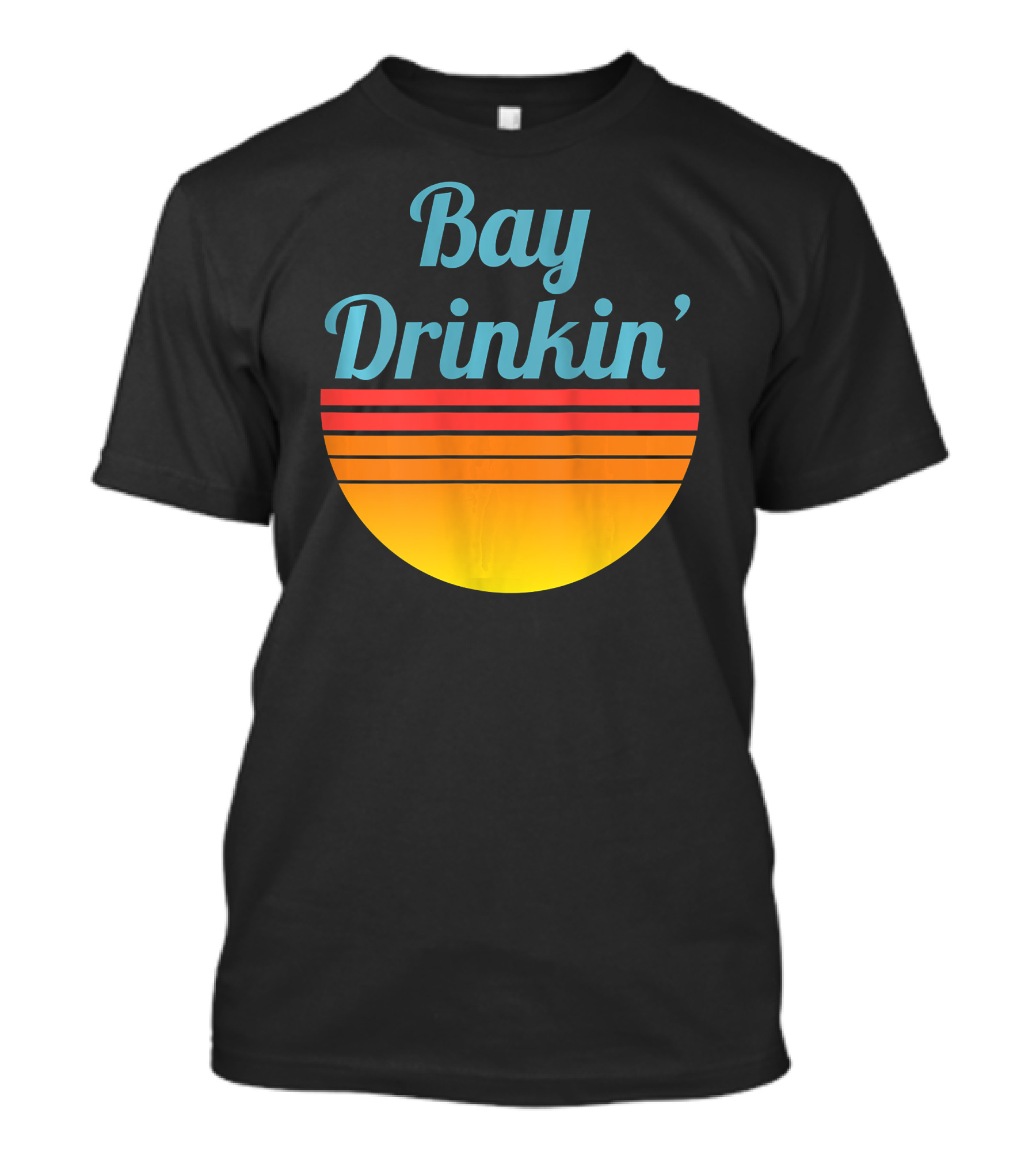 Bay Drinkin' Sunset Stripes Retro Vibes T-Shirt