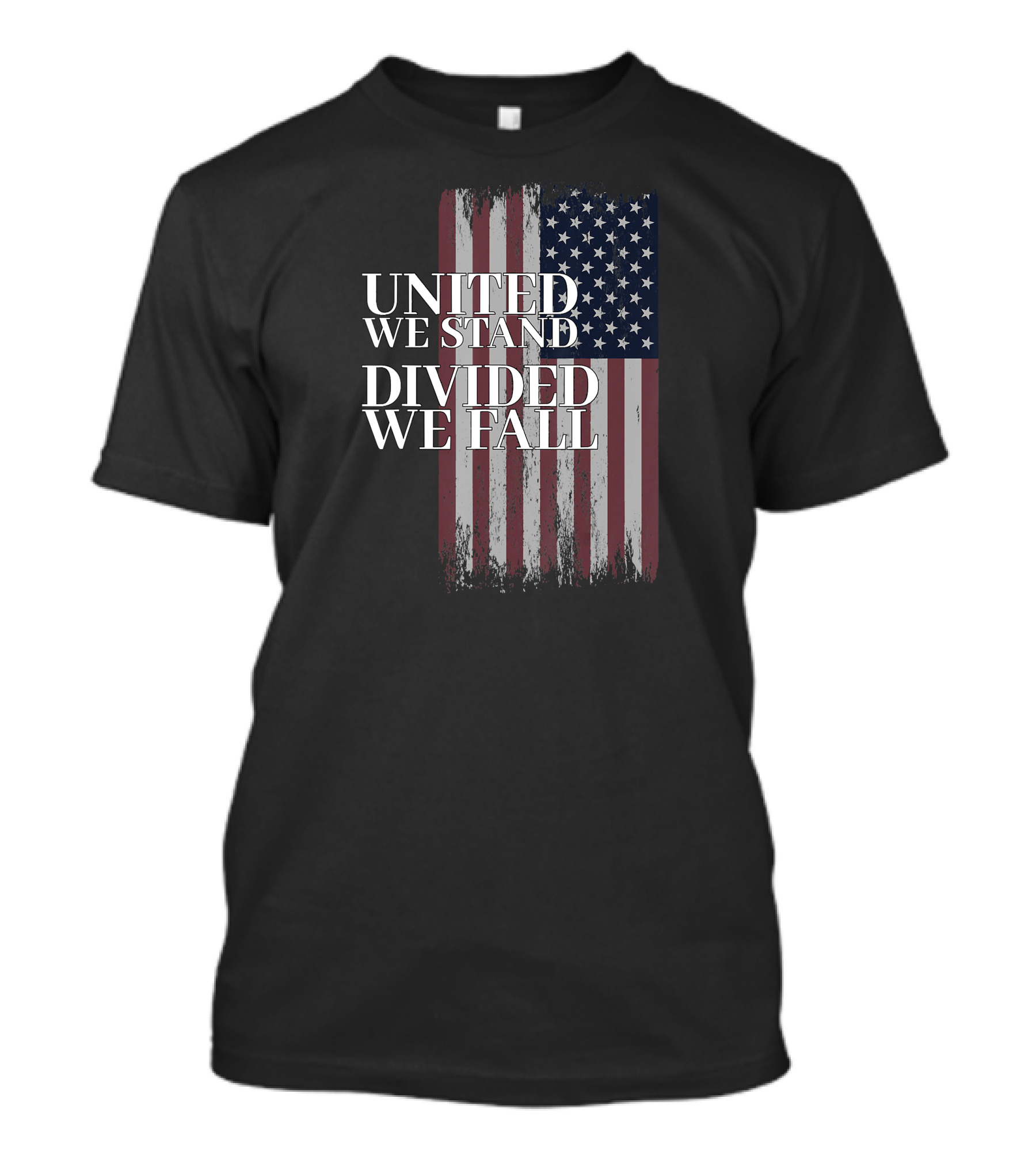 United We Stand Divided We Fall USA Flag Patriotic T-Shirt