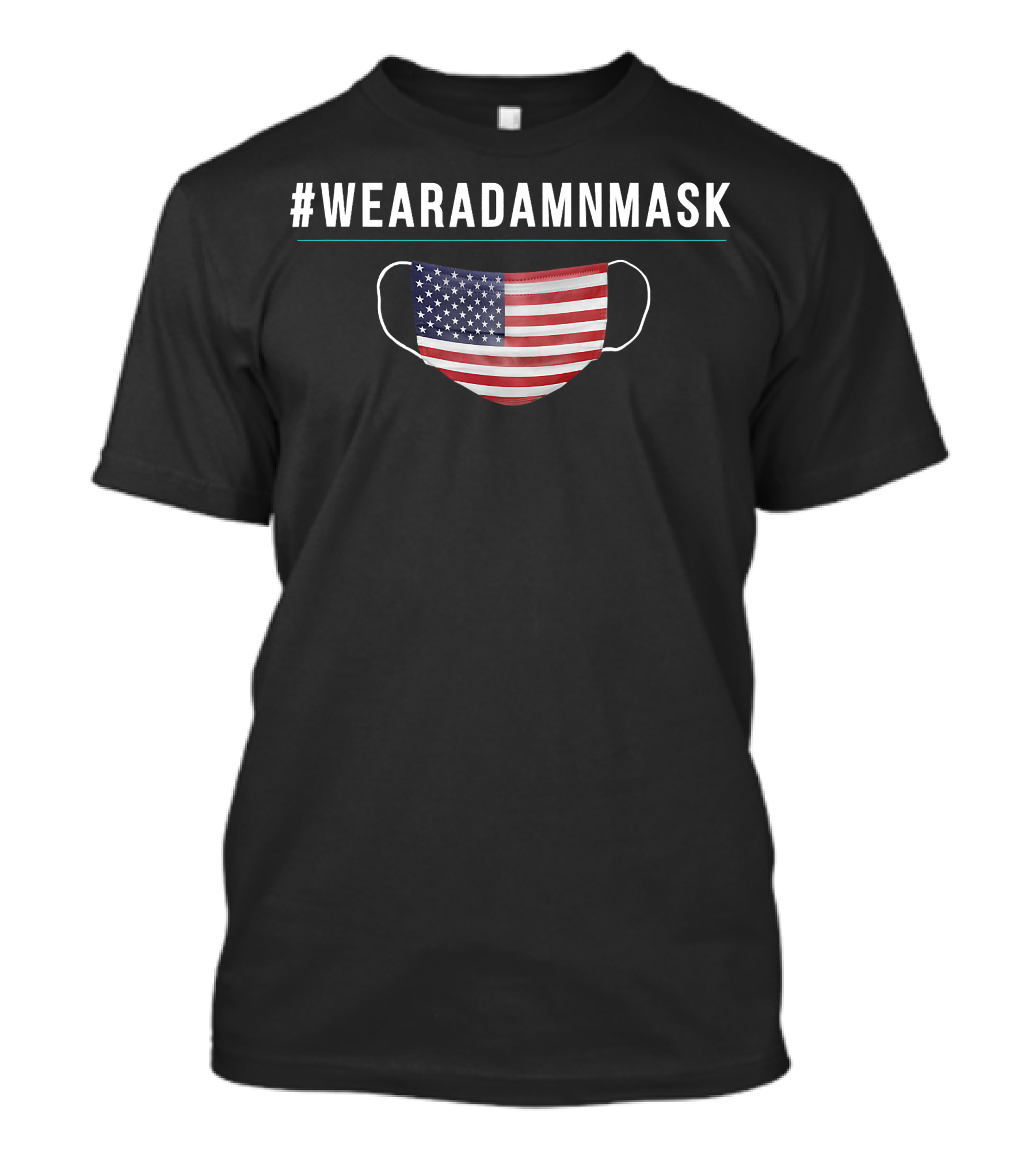 WEARADAMNMASK American Flag Face Covering T-Shirt