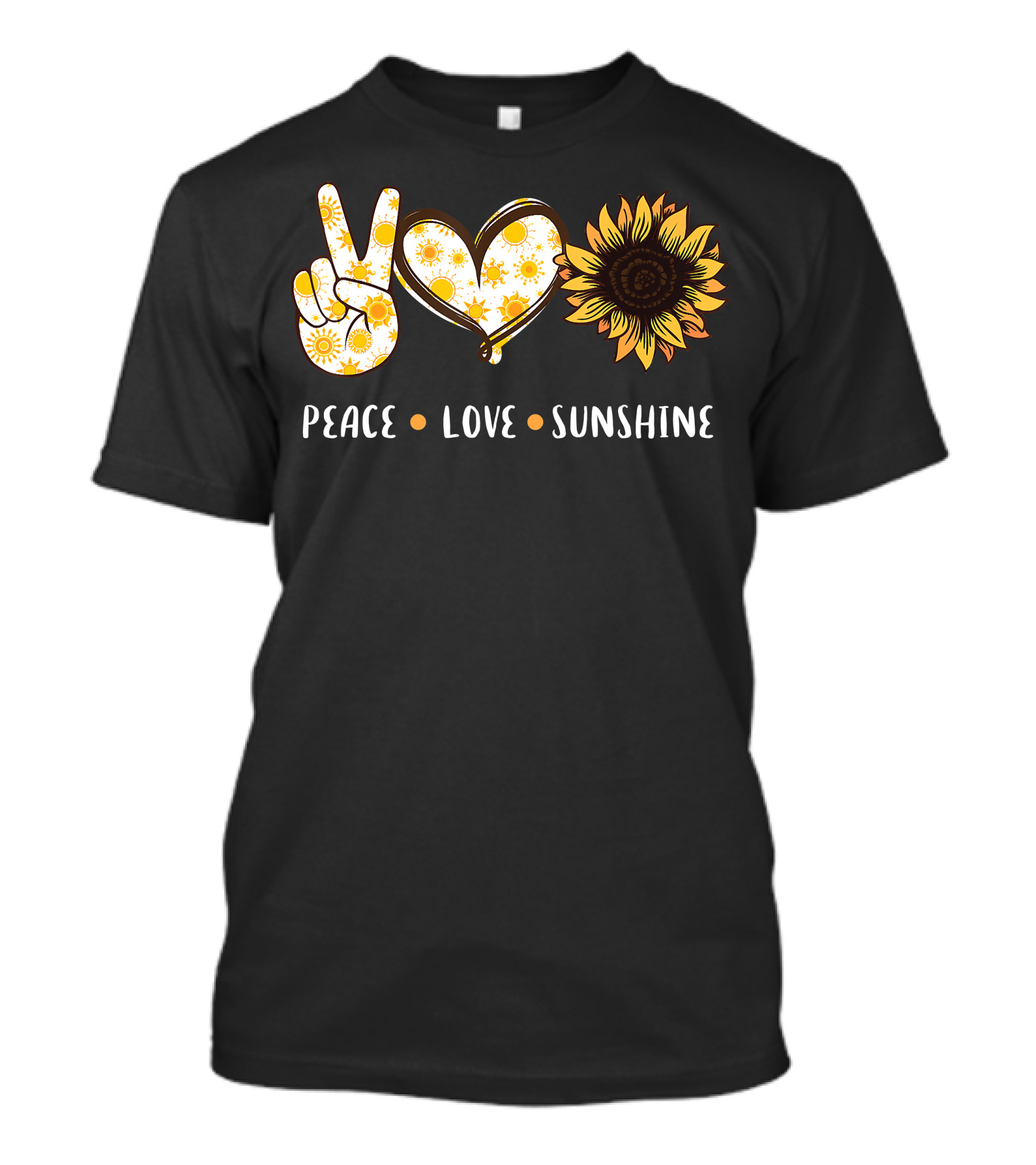 Peace Love Sunshine Sunflower Symbol Sun T-Shirt