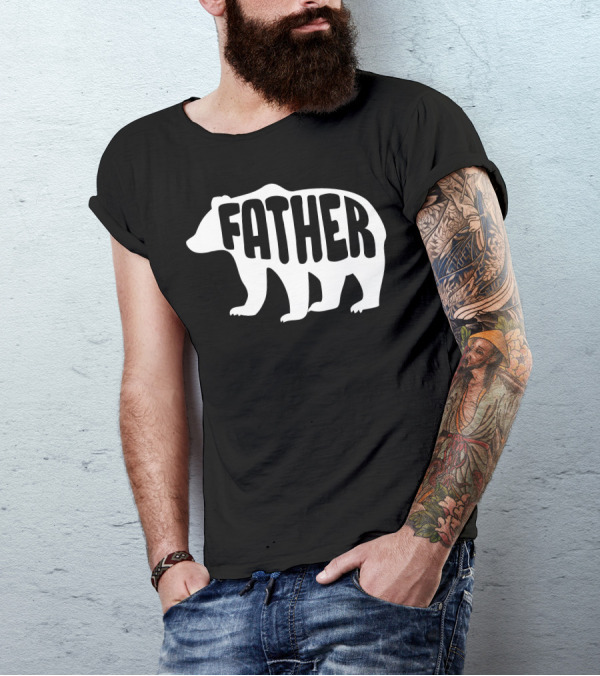 Mens Father Bear Relationship Sons Day T-Shirt