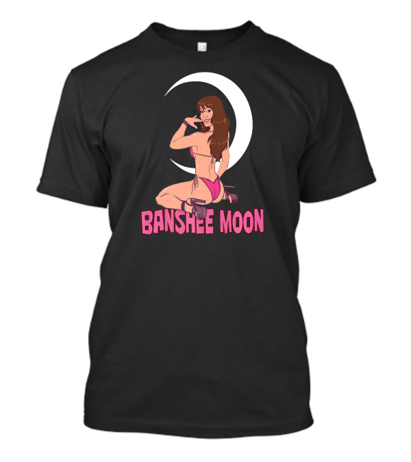 Banshee Moon Crescent Moon Bikini Pin-Up T-Shirt