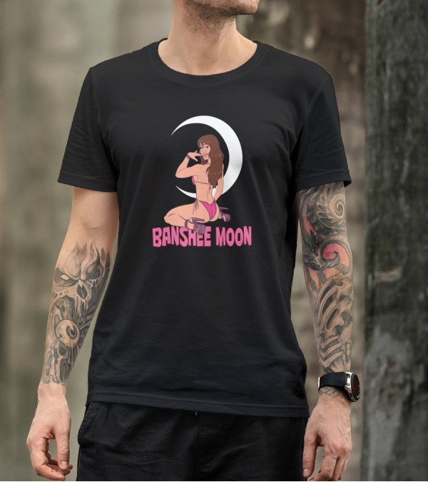Banshee Moon Crescent Moon Bikini Pin-Up T-Shirt