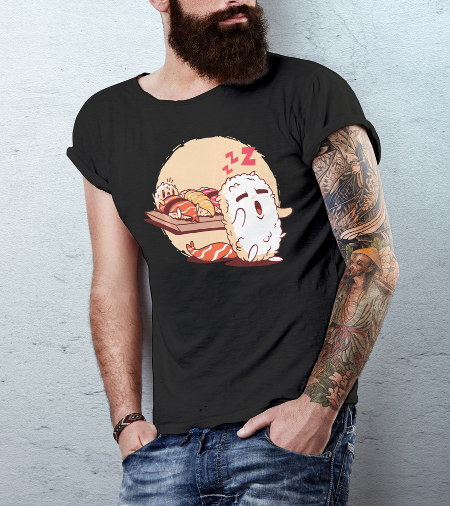 Funny Sleepwalking Japanese Nigiri Sushi With Zzz's T-Shirt
