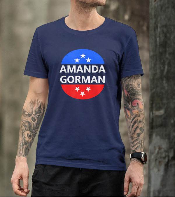 Amanda Gorman Poet Inauguration Stars Red Blue T-Shirt