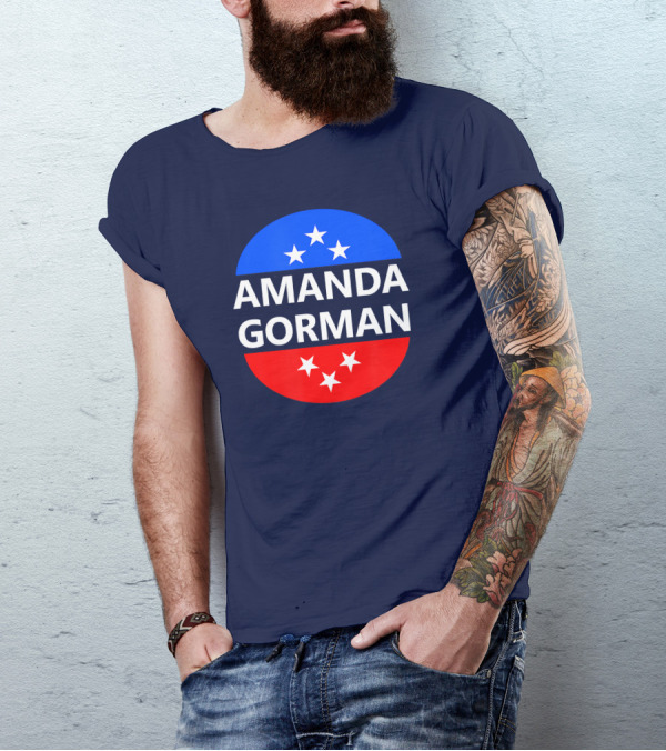 Amanda Gorman Poet Inauguration Stars Red Blue T-Shirt