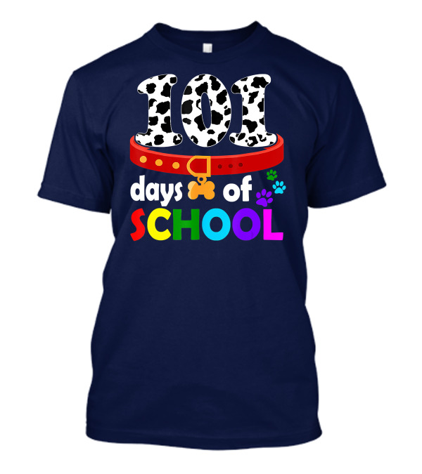 101 Days Of School Dalmatian Dog Teacher Pawprints T-Shirt
