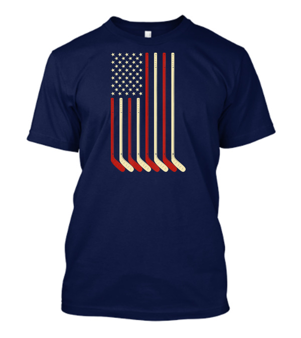 American Flag Hockey Goalie Stick Ice Hockey T-Shirt