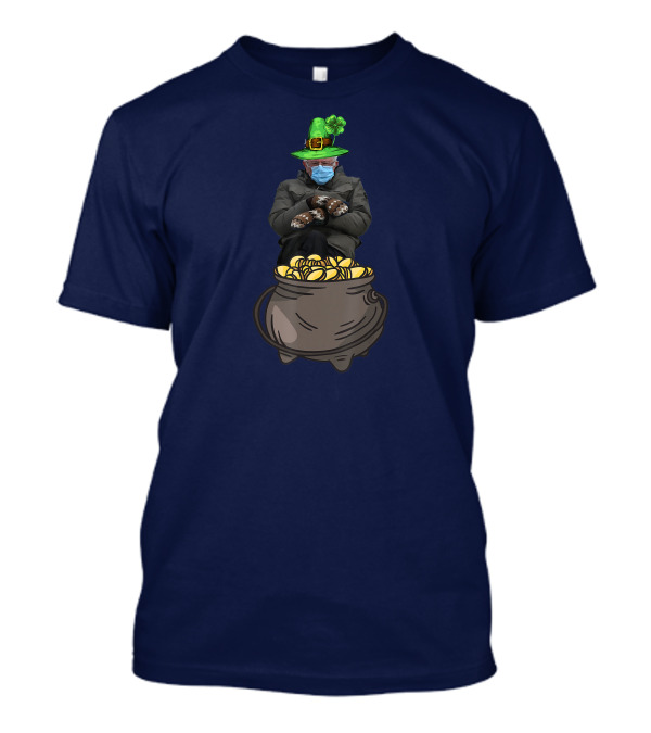 St. Patricks Day Bernie Sanders Mittens Meme Inauguration Pot Of Gold Hat Shamrock T-Shirt