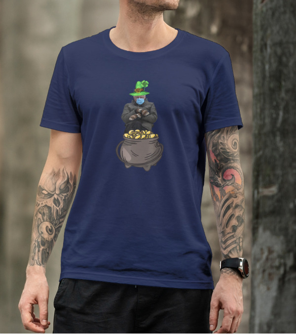 St. Patricks Day Bernie Sanders Mittens Meme Inauguration Pot Of Gold Hat Shamrock T-Shirt