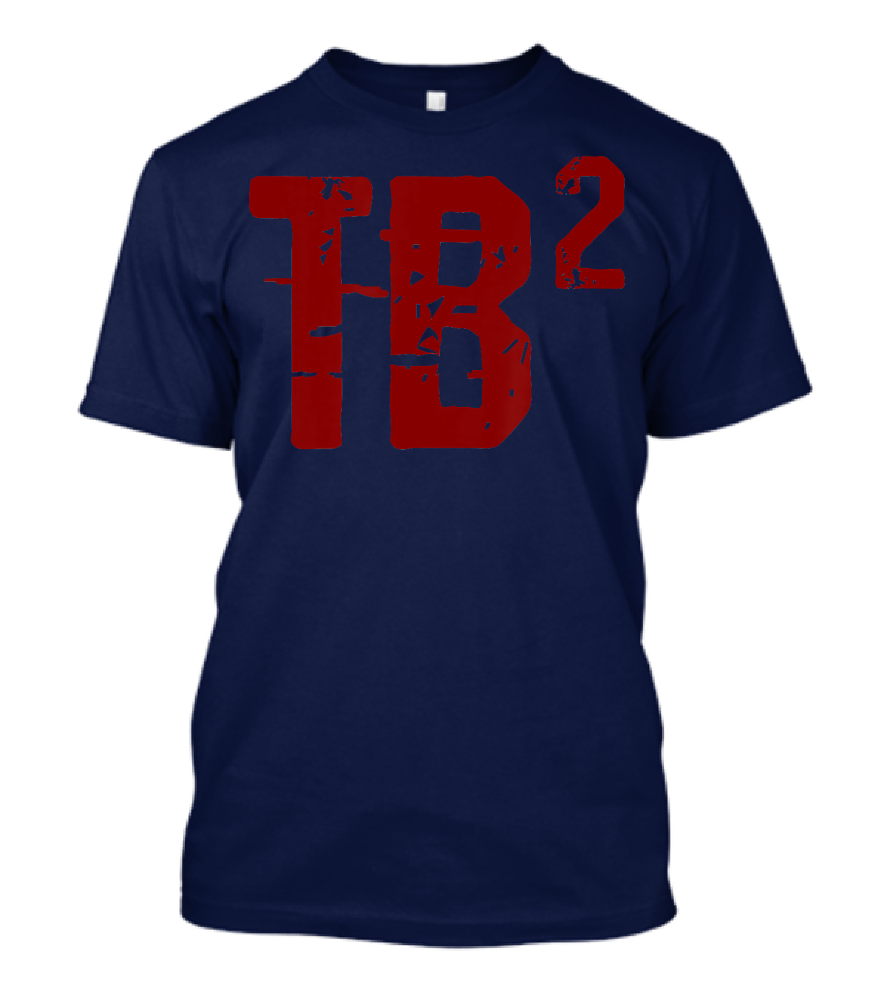 TB Squared TB2 Fan Navy Red Bold Lettering T-Shirt