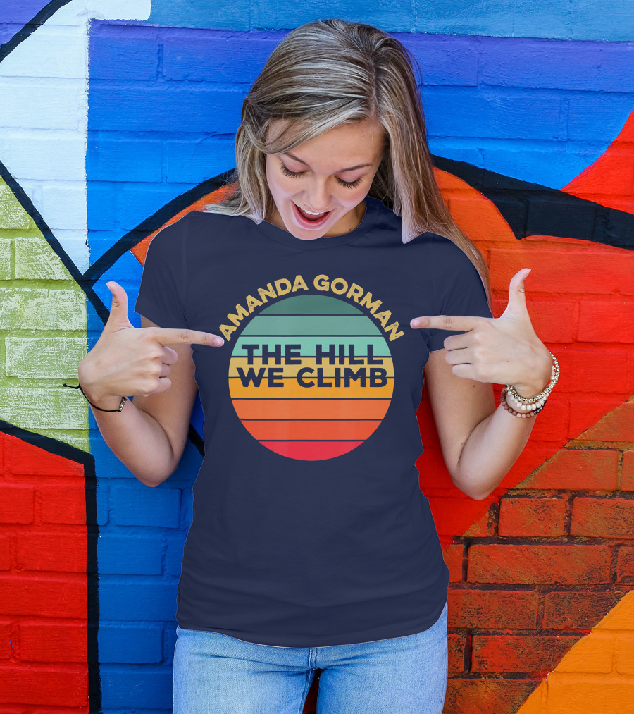 Amanda Gorman The Hill We Climb Retro Sunset Stripes T-Shirt