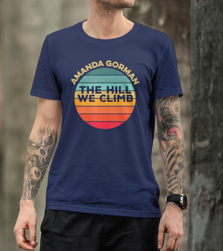 Amanda Gorman The Hill We Climb Retro Sunset Stripes T-Shirt