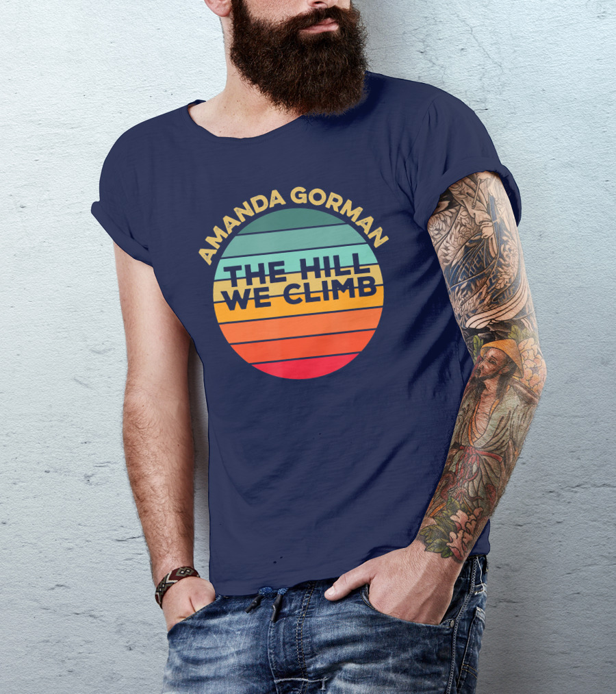 Amanda Gorman The Hill We Climb Retro Sunset Stripes T-Shirt
