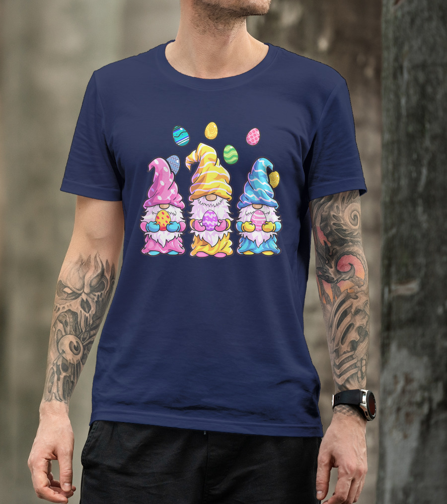 Gnome Easter Outfit With Colorful Eggs And Gnomes T-Shirt