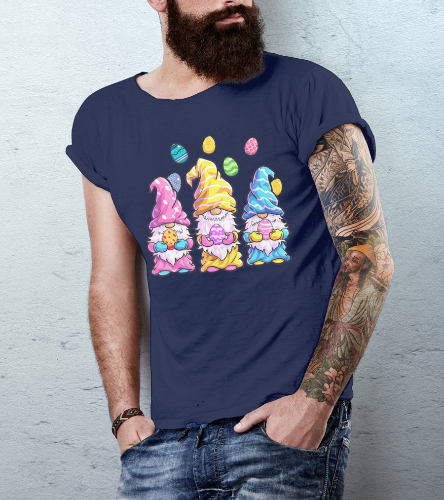 Gnome Easter Outfit With Colorful Eggs And Gnomes T-Shirt