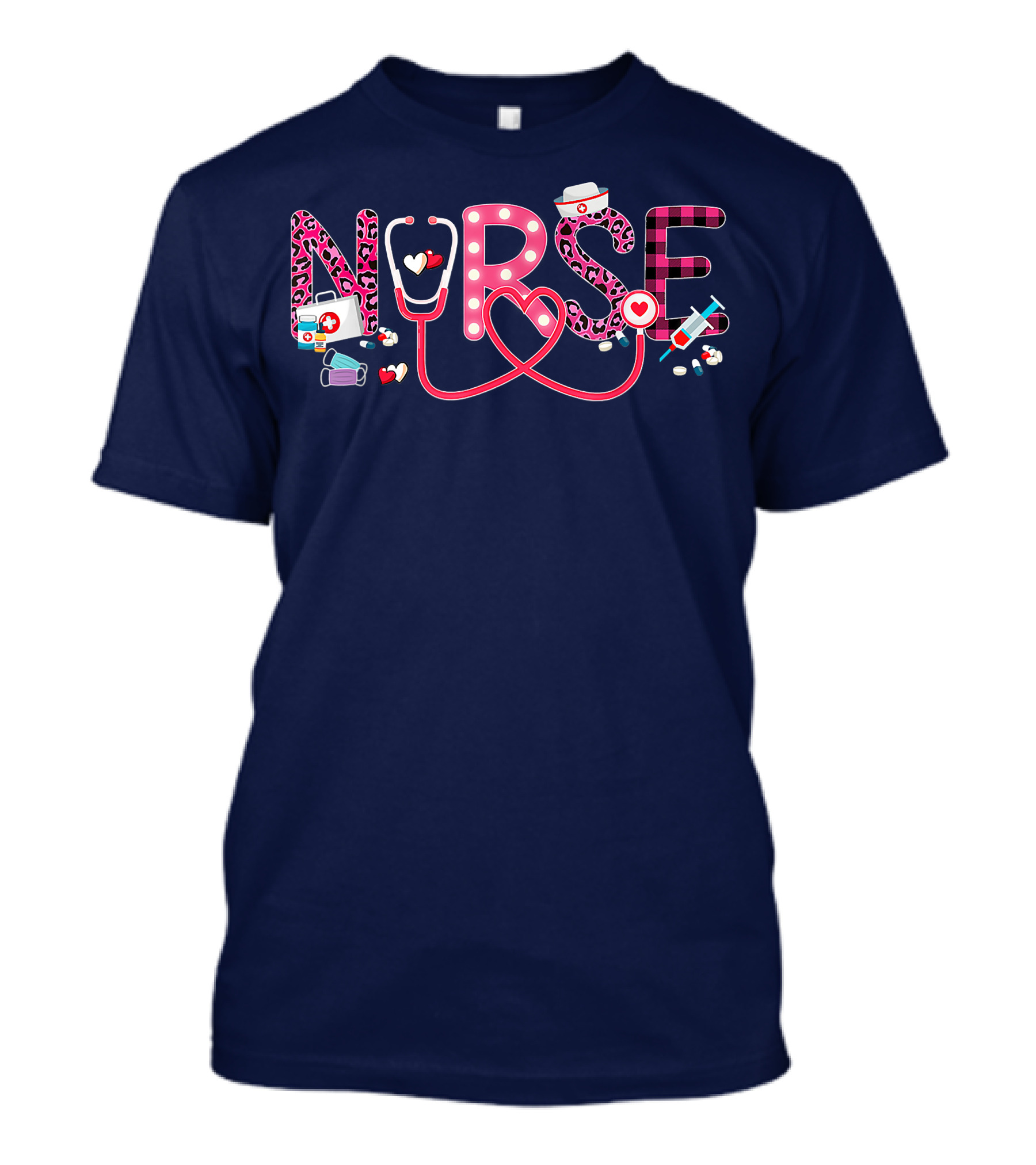 LOVE Stethoscope Nurse Life Valentine Day Heart Nursing Hat Medical Supplies T-Shirt