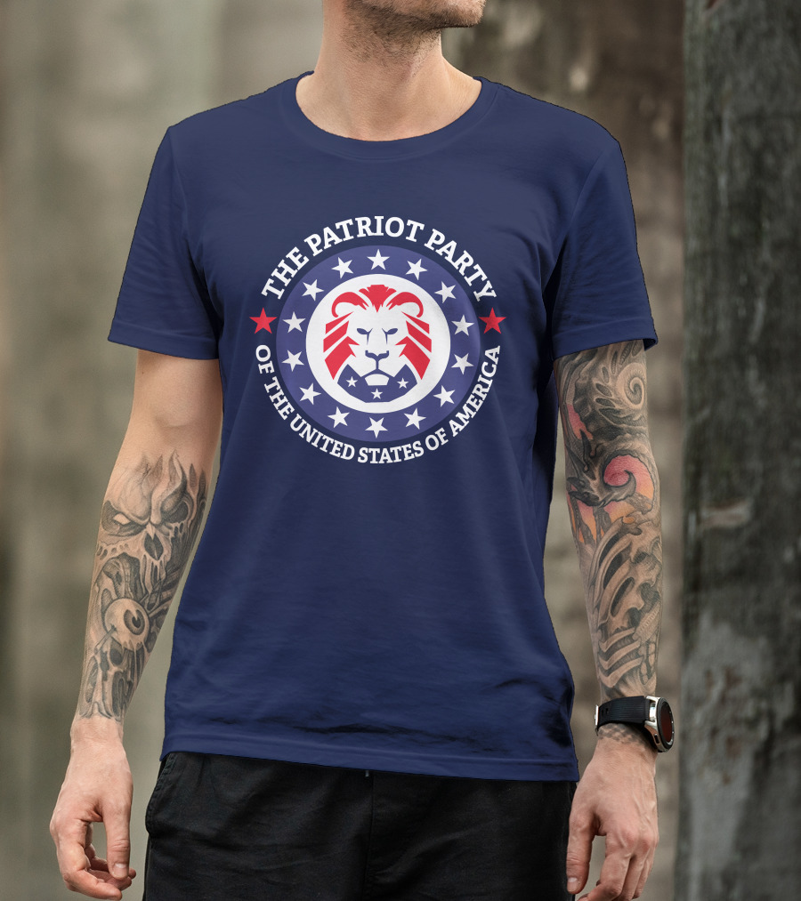 The Patriot Party Of The United States Of America Lion Stars Circle T-Shirt