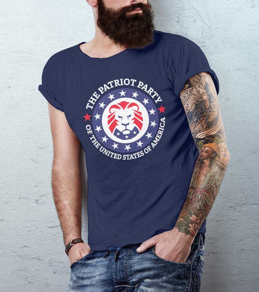 The Patriot Party Of The United States Of America Lion Stars Circle T-Shirt