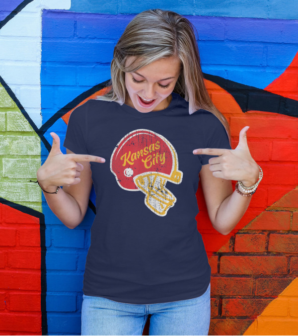 Kansas City Red Football Helmet T-Shirt