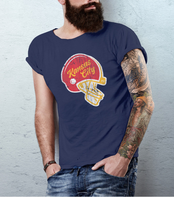 Kansas City Red Football Helmet T-Shirt