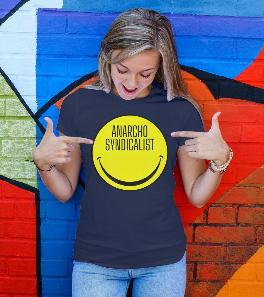 Anarcho Syndicalist Smiley Face T-Shirt
