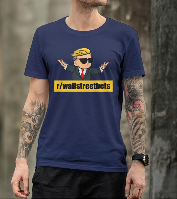 R/wallstreetbets Stonks Icon With Blonde Hair And Sunglasses T-Shirt