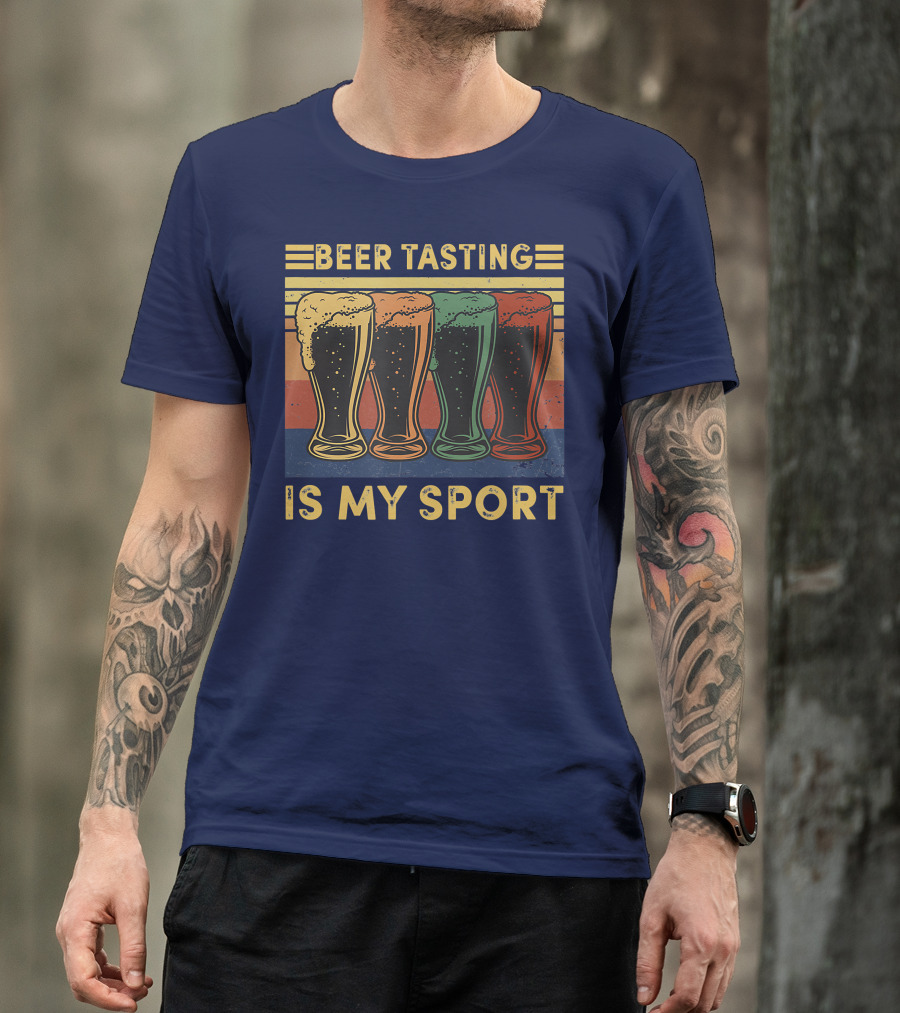 Beer Tasting Is My Sport Retro Styled Four Beers T-Shirt