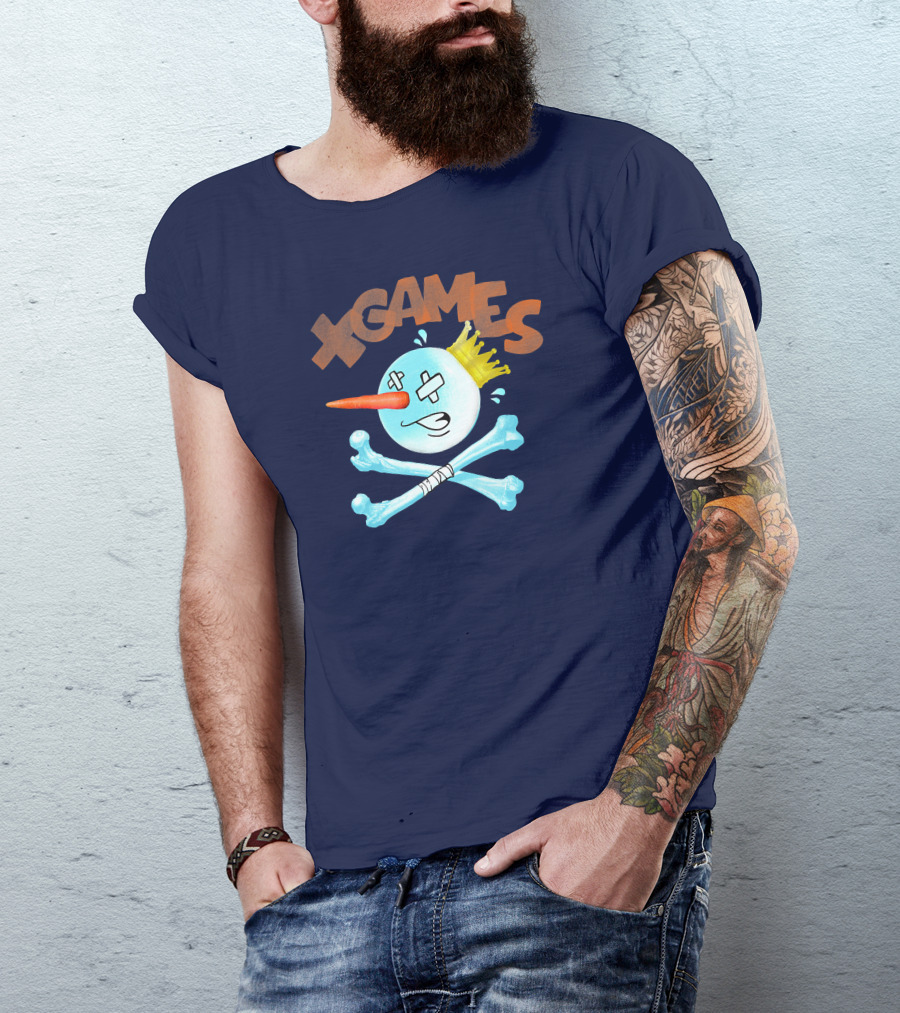 X Games Aspen Bones Snowman With Crown And Crossbones T-Shirt