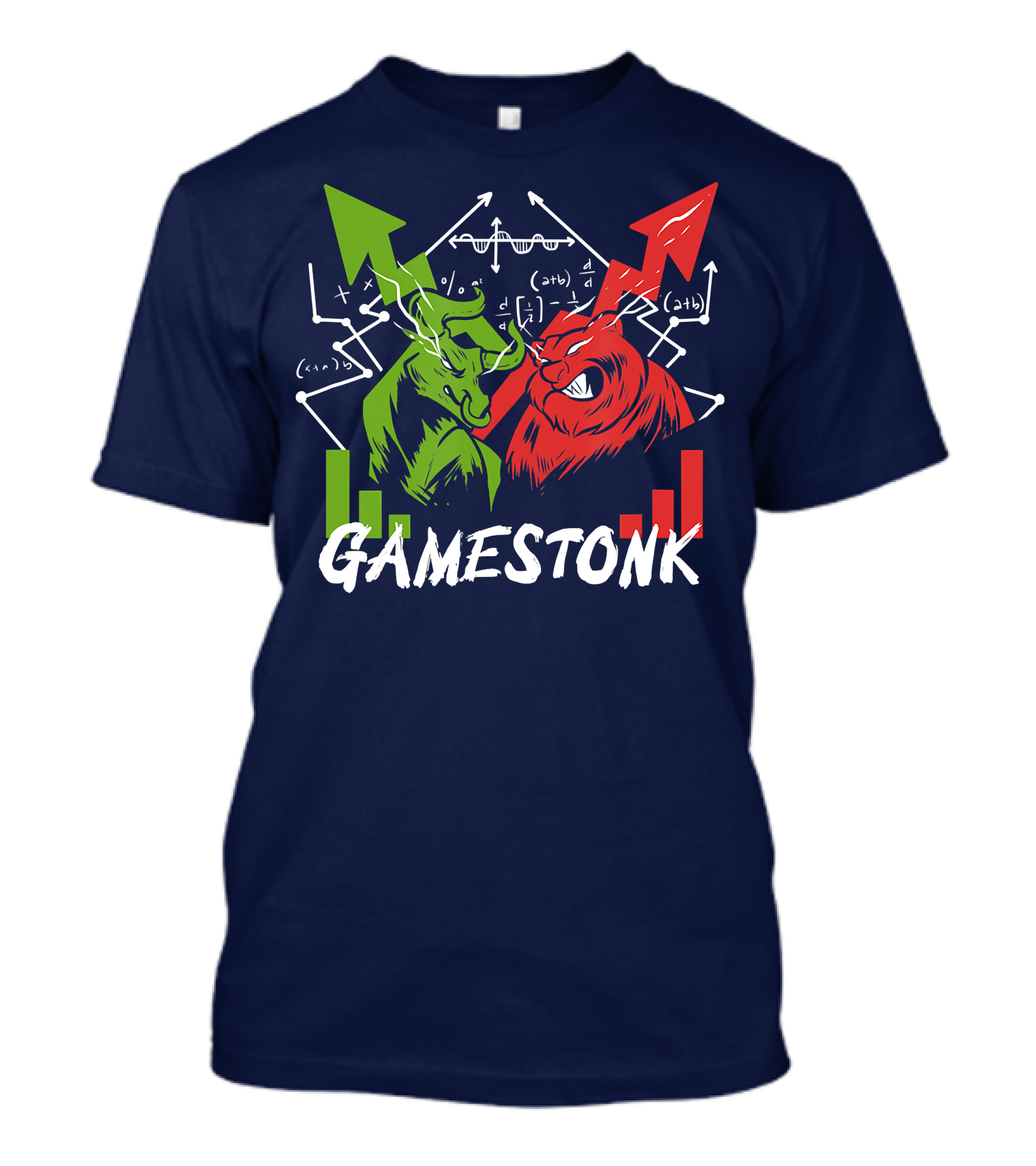 Gamestonk Wall Street Bull Bear Short Squeeze Arrows Equations T-Shirt