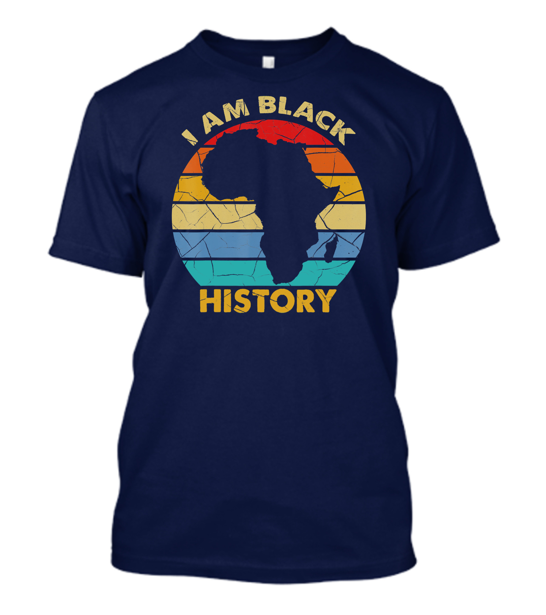 I Am Black History African American Map Of Africa Stripes T-Shirt