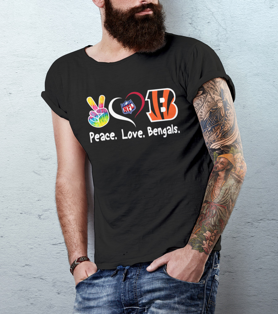 Peace Love NFL Bengals T-Shirt