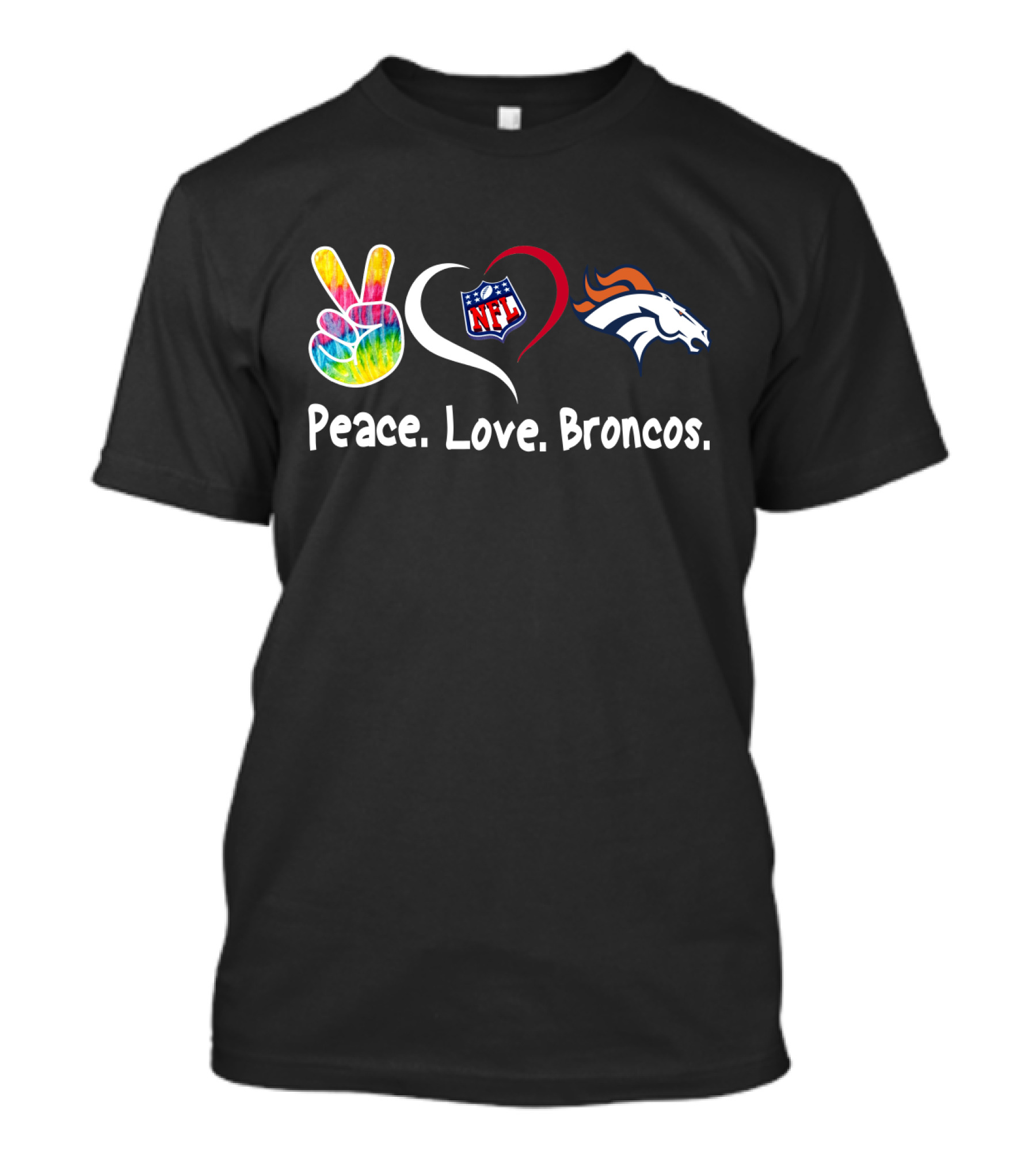 Peace Love Broncos NFL T-Shirt