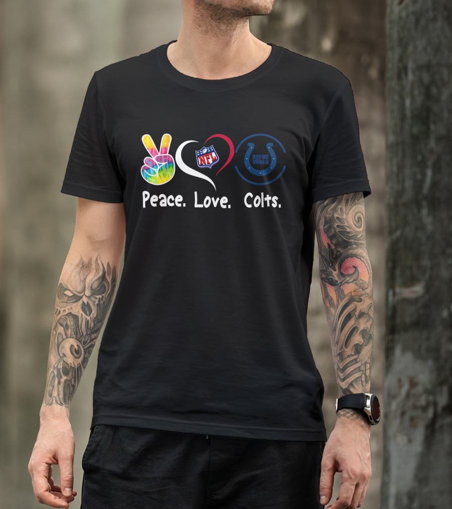 Peace Love Colts NFL Colts T-Shirt