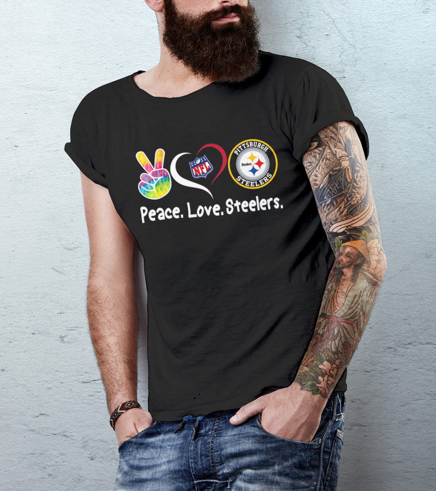 Peace Love NFL Pittsburgh Steelers T-Shirt