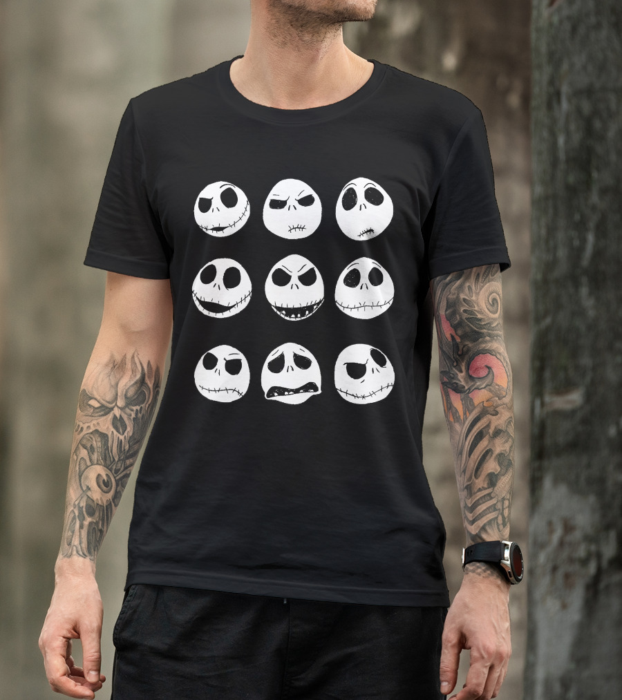 Jack Skellington Nine Expressions Faces T-Shirt