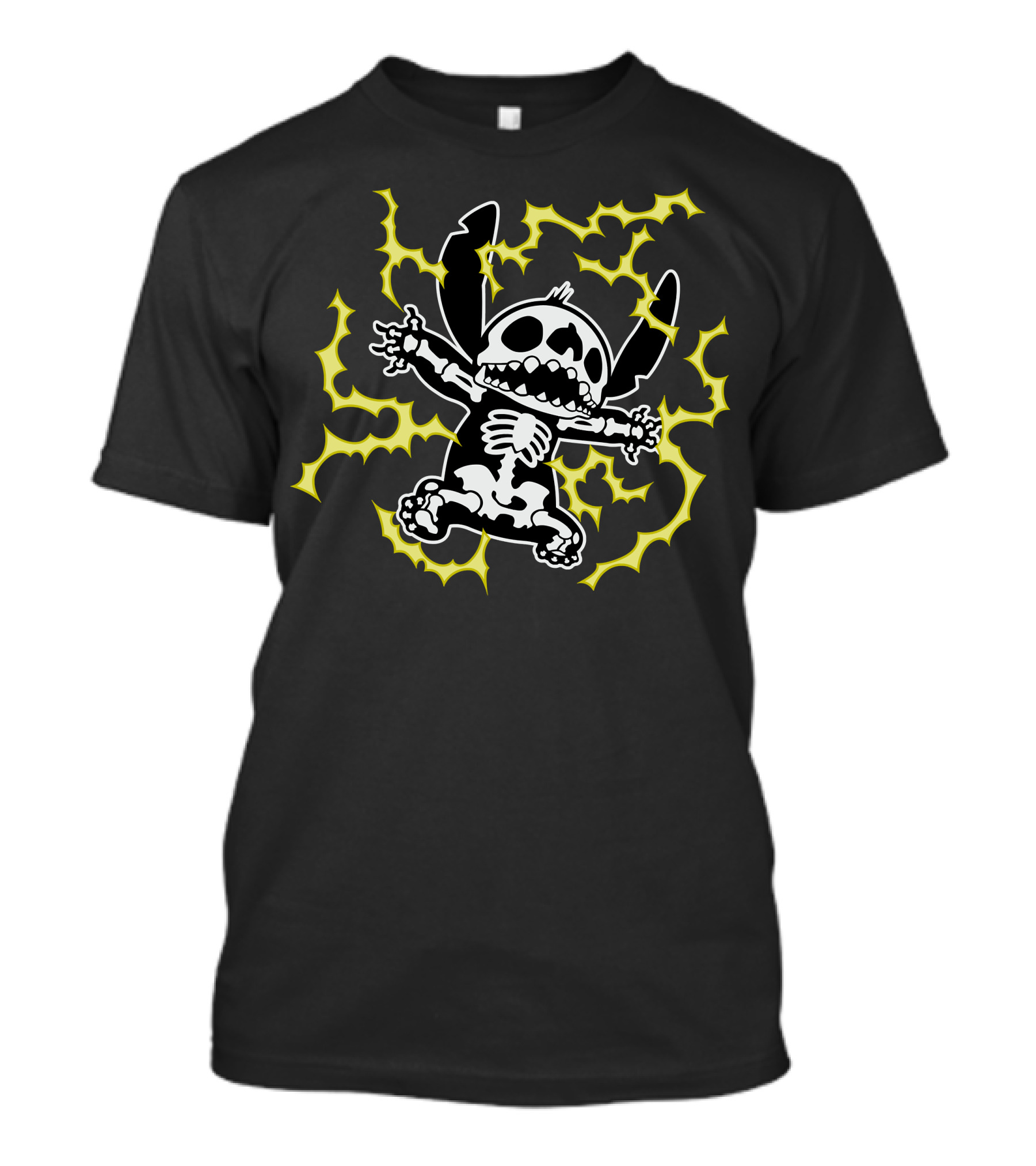 Disney Stitch Skeleton Halloween Electric Glow T-Shirt