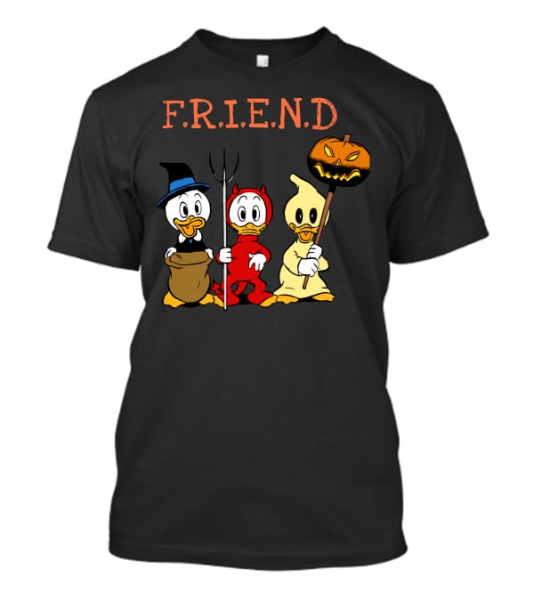 Disney Donald Duck Halloween F.R.I.E.N.D Ghost Devil Pumpkin T-Shirt