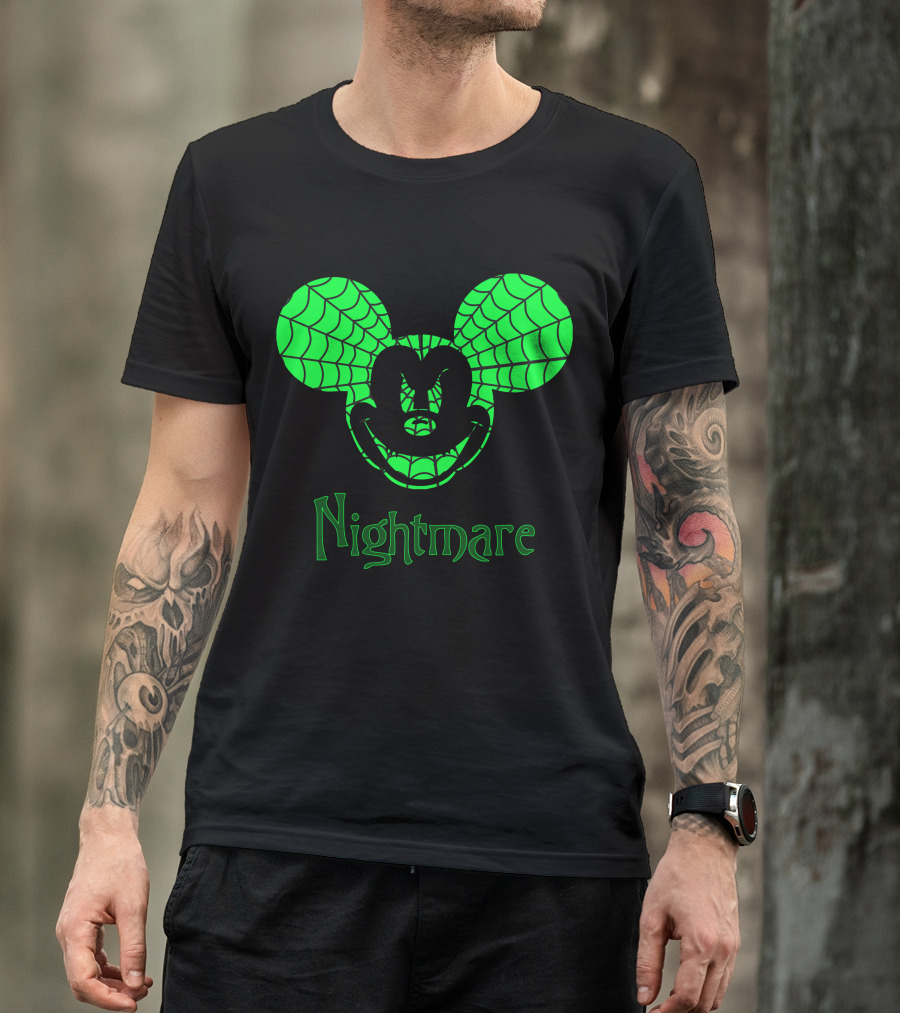 Nightmare Web Pattern Icon With Mouse Ears T-Shirt