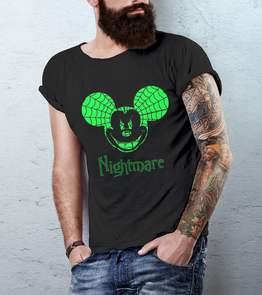 Nightmare Web Pattern Icon With Mouse Ears T-Shirt