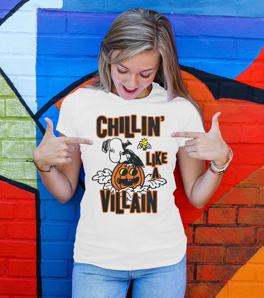 Chillin’ Like A Villain Halloween Pumpkin And Characters T-Shirt