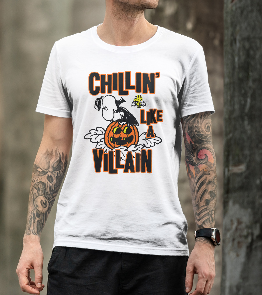 Chillin’ Like A Villain Halloween Pumpkin And Characters T-Shirt